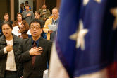 Image of Obama allows immigrants to forgo the Oath of Allegiance to defend America (crhphotos).