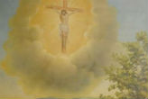 Image of Christ in Mexico sky.