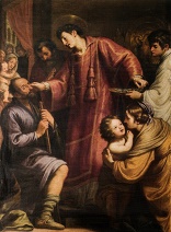 Image of Lawrence the deacon of Rome engaged in ministry