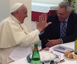 Image of Pope Francis and James Robison, Christian brothers, sharing  a 
