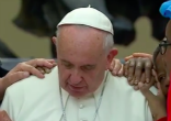 Image of Pope Francis asks the homeless to teach us solidarity (Vatican TV/YouTube).