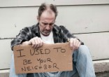 Image of Pope Francis reminds us to pray for the homeless.