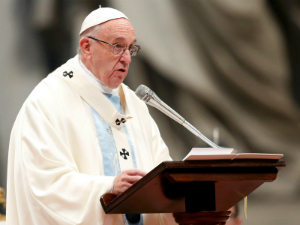 Pope Francis on New Year's Day.