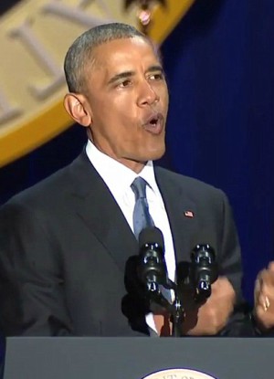 Barack Obama made his farewell address in Chicago.