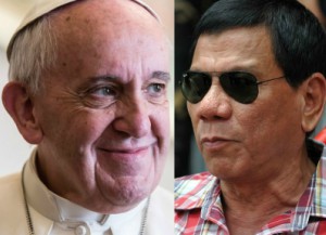 Philippine President Rodrigo Duterte offers peace to Pope Francis and the Catholic Church.