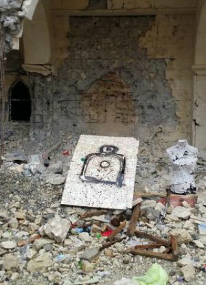 Sacred images were used for target practice.
