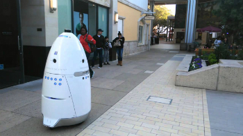 A robot on patrol at Stanford.
