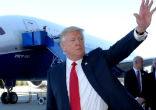 Image of President Trump will visit five different countries over the course of nine days.