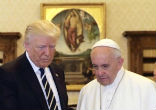 Image of Pope Francis and President Trump exchanged a series of gifts during their first meeting. 