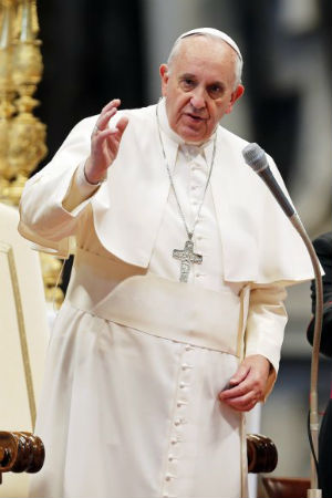 Pope Francis urges Macron to strengthen France's Christian roots.