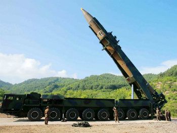 The Hawasong 14 missile is North Korea's first ICBM, capable of hitting targets over 4,000 miles away.