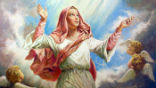 Image of The Virgin Mary was assumed into heaven, and lives today with God and all the saints.