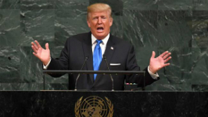 President Trump delivered his first speech to the UN this morning.