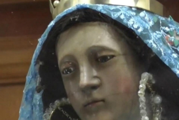 Parishoners say this statue of Mary has been weeping for three years, but only now has word gotten out. The priest had admonished parishioners to keep the miracle quiet.