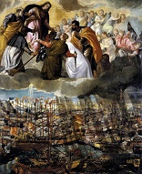 Image of Our Lady of Lepanto, also called Our Lady of Victory, through the power of her intercessory prayer, helped the Christian troops obtain victory. 