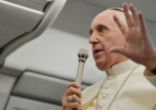 Image of Pope Francis held an interview with journalists during his flight returning to Rome from Bangladesh. 