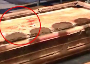 Is this blood on Christ's tomb, or something else?