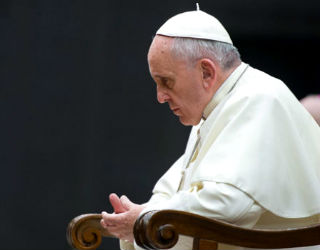 Pope Francis prays for victims.