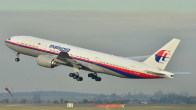 Malaysia Airlines flight 370 taking off.