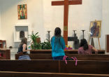 Image of The World Youth Day Cross and Marion Icon traveled to the University of St. Thomas.