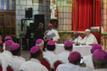 Image of Pope Francis with Madagascar's bishops