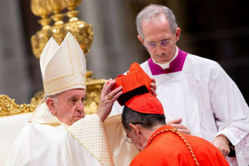 Pope Francis Places the Red Hat Cardinal Guixot