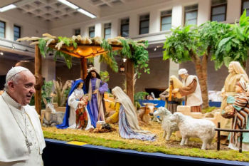Pope Francis blesses nativity scenes near the Vatican Dec 9 2019 Image of Pope Francis blesses nativity scenes near the Vatican Dec 9 2019