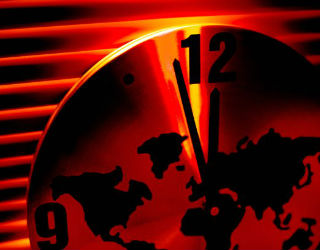 Image of The famous Doomsday Clock was moved to 100 seconds before midnight.