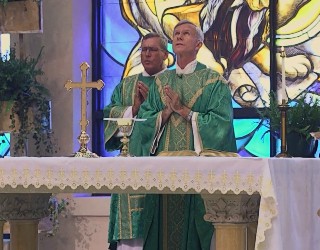 Image of Bishop Strickland celebrating Sunday Mass.