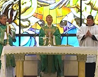 Image of Bishop Strickland in Sunday's Mass.