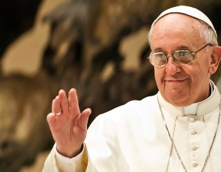 Image of Pope Francis' new encyclical is titled, 