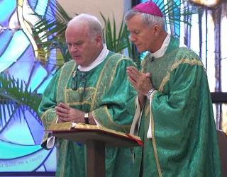 Image of Bishop Strickland and Deacon Keith Fournier during last Sunday's Mass.