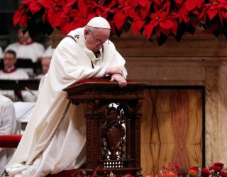 Image of Pope Francis during Christmas Eve Mass in 2018.