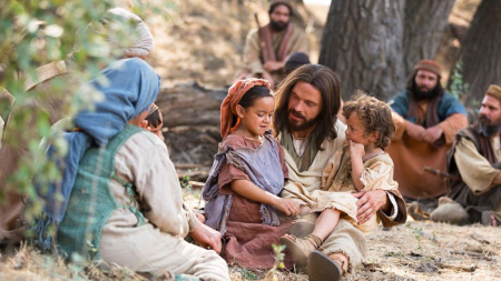 Jesus loves all children, and takes them home by the hand. Jesus loves all children, and takes them home by the hand.