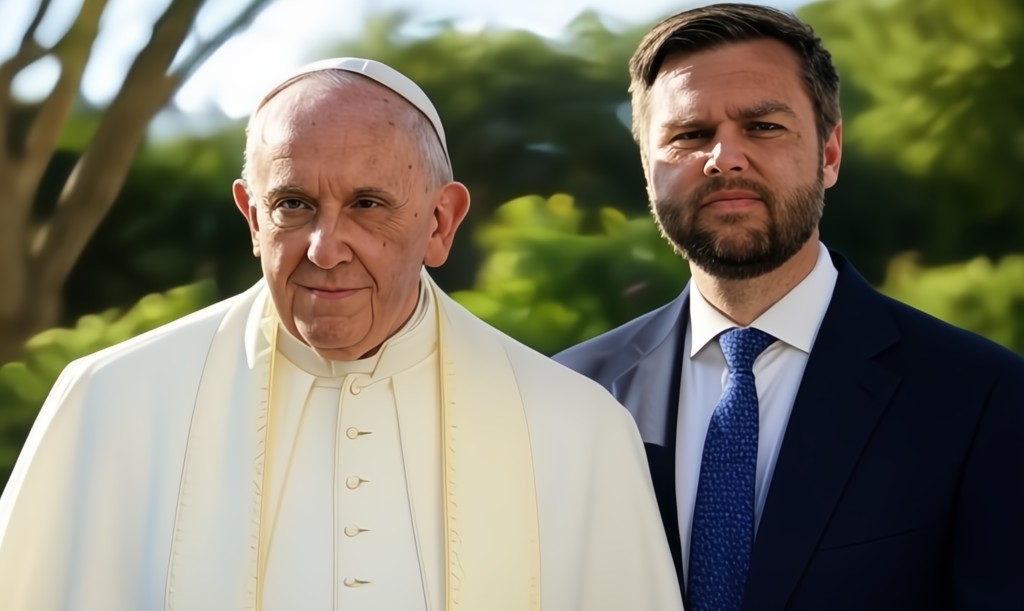 An AI-generated image of Pope Francis and JD Vance (Grok). An AI-generated image of Pope Francis and JD Vance (Grok).