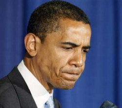 Image of Democratic presidential hopeful, Sen. Barack Obama D-Ill., talks about his decision to end his membership at Trinity church in Chicago during a news conference at Aberdeen Civic Arena in Aberdeen, S.D. Saturday, May 31, 2008.