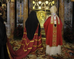 Image of Pope Benedict XVI began his pontificate dedicating himself to fostering Christian Unity. Following upon the work of his predecessor, Pope John Paul II, he has especially focused on the healing between the Orthodox and Catholic Churches. The growing warmth between these two Churches will be a prime focus of the Pauline Year.