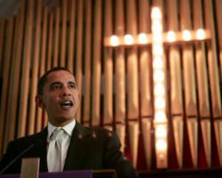 Image of As Presidential candidate Senator Barack Obama is sending representatives, including Catholic Law Professor Doug Kmiec, on a 