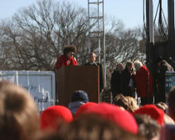 Image of During her hour-long speech, Gray railed against those who want to compromise a total pro-life position. She warned against finding a middle ground because she believes there is no middle ground when it comes to abortion.
