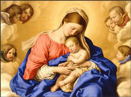 Image of She offered herself, completely with all the love of which she was capable, for a child, whom she offers to all of us. In this most holy way, her sorrows are joined to those of the Redeemer whom she bore for the whole world. They together now share His throne, a mystery of love forged from the secret place of royal humility.