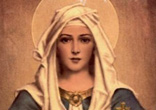 Image of Our Lady of The Rosary calls humankind to love of her Son through praying the Rosary and meditating on the mysteries of Christ's life.