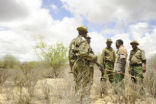 Image of Kenyan soldiers patrolling in Somali territory for Islamic terrorists.