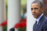 Image of Obama was visibly shaken during his press conference.