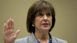 Image of Lois Lerner swears to plead the fifth. 