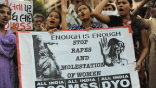 Image of Women are back in the street in India following the gang rape of a nun. 
