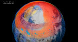 Image of Models show the dust has spread around most of the northern hemisphere. 