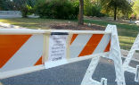Image of A NPS barricade at Mount Vernon. 