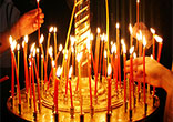 Image of Lighting a candle is a way of extending one's prayer and showing solidarity with the person on whose behalf the prayer is offered.