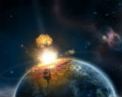 Image of Earth was struck several times by massive asteroids billions of years ago. 