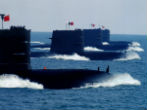 Image of Chinese submarines on an exercise, demonstrating the power of the Chinese Navy. 